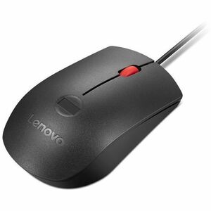 Souris Lenovo Pleine taille - USB Type A - Optique - 3 Bouton(s) - Noir, Rouge - Câble - 2000 dpi - Roulettes avec frein -