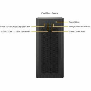 Supermicro SuperWorkstation SYS-532AW-C 服务器光架系统 - 中塔 - 1 x 处理器支持 - Intel W880 芯片 - 192 GB DDR5 SDRAM 最大内存支持 - 4 Total Memo