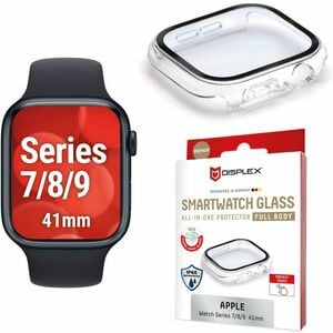 Displex 10H Glas, Polycarbonat Displayschutz für Apple Watch Series 7, Watch Series 8 - Transparent - 1 - für OLED Apple W