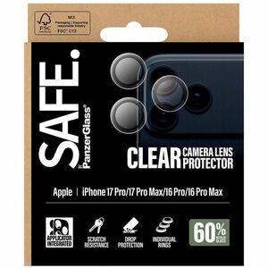 PanzerGlass SAFE. Camera Lens Protector - Transparent - Plastic, Silicone