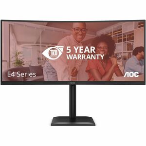 AOC CU34E4CV 34" Class UW-QHD Curved Screen LED Monitor - 21:9 - Black - 86.4 cm (34") Viewable - Vertical Alignment (VA) 
