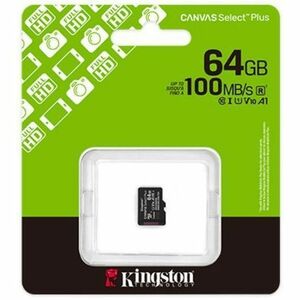 Kingston Canvas Select Plus 64 GB Classe 10/SUS-I (U1) microSDXC - 100 MB/s Leitura - Ciclo de vida Garantia