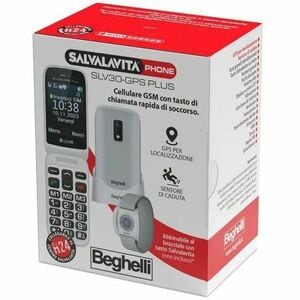 Telefono di funzione Beghelli Salvalavita SLV30-GPS Plus - 2G - 7,1 cm (2,8") - Grigio, Bianco - Flip - SIM-free - Rear Ca