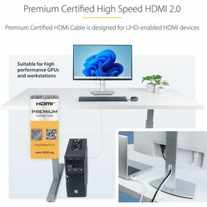 StarTech.com 3m Premium Zertifiziertes High Speed HDMI Kabel, 4K 60Hz, 1440p 144Hz, 18Gbps, UHD HDMI 2.0 Arc Kabel für TV 