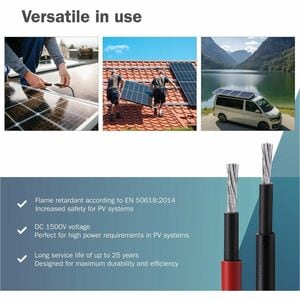 Digitus Verlängerungskabel - 3 m - für Solarpanel, Leistungswechselrichter - MC4 / MC4 - 1000 V AC / 30 A, 1500 V DC - Out