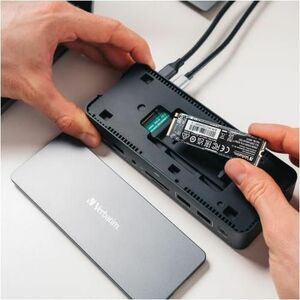 Docking station Verbatim USB Type-C per Altoparlante, Monitor, Cuffia - Compatibilita carica - Lettore schede di memoria -