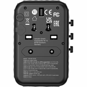 Adattatore CA Verbatim UTA-05 - Adattatore universale - 2 USB - 2 USB Type-C - 120 V AC, 230 V ca Ingresso