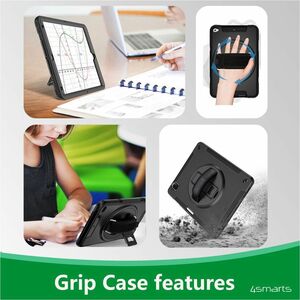 4smarts Rugged Case Grip Robust Tasche Samsung Galaxy Tab Active4 Pro, Galaxy Tab Active Pro Tablet - Schwarz - Polycarbon