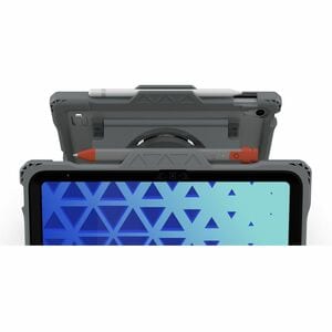 Shield Extreme-X2-H con correa de mano giratoria para iPad 10 de 10,9" (2022) (bisel negro-funda gris)