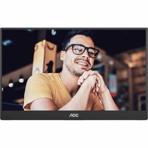 AOC 16T20 15.6in 60Hz FHD IPS Portable Monitor 1920x1080 16:9 5ms 50m:1 Samrt Contrast 230 Nits Mini HDMI/USB-C HDR SPK Tilt