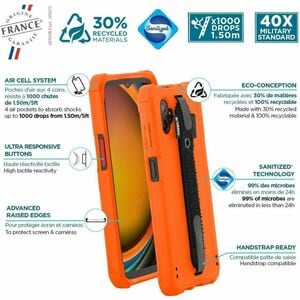 MOBILIS Robust Tasche Samsung Galaxy XCover7 Pro Smartphone - Orange - Sturzsicher, Stoßdämfpend, Stoßfest, Kratzfest, Sta