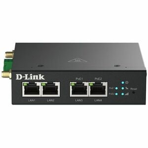 D-Link DWM-314-TP/B 4G LTE M2M VPN PoE+ Router. Interface: 2x RJ45, 2x RJ45 PoE, Antenna type: External. Networking standa