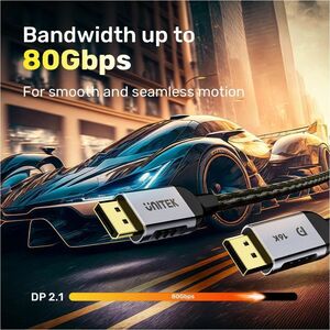 2M DisplayPort 2.1 Cable 16K 60Hz & 8K 120Hz 4K240Hz Grey UNITEK Gift Box