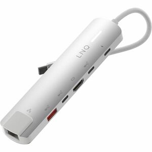 LINQ USB Type C Docking Station for Notebook, Flash Drive - Charging Capability - Off White, Space Gray - 4K @ 60Hz - 3840