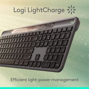 Logitech Signature Slim Solar+ keyboard for Mac, solar and artificial light powered, durable battery that lasts up to 10 y
