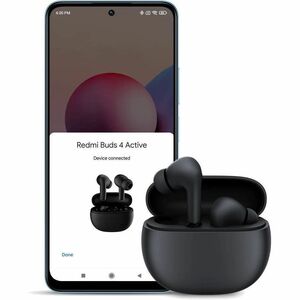 Auricular Redmi Buds 4 Active M2232E1 True Wireless Auricular Estéreo - Negro - Binaural - Intrauditivo - 1000cm - Bluetoo