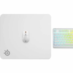 SteelSeries QcK - Large - 15.75" Height x 17.72" Width x 0.08" Depth - White - Rubber, Silicon - Anti-slip - Large - Mouse