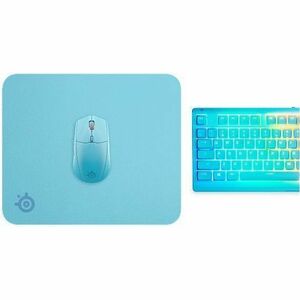 SteelSeries QcK Gaming Mouse Pad - 10.63" Height x 12.60" Width x 0.08" Depth - Aqua - Silicon, Rubber - Anti-slip - Mediu
