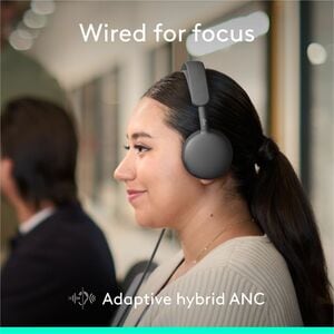 Logitech Zone Wired 2 for Business - Noise-Canceling Headset with Adaptive Hybrid ANC, Microsoft Teams Certified, USB-C wi