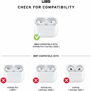 Urban Armor Gear Plasma Carrying Case Apple AirPods Pro 3 - Black - Drop Resistant, Scratch Resistant, Shock Absorbing - P