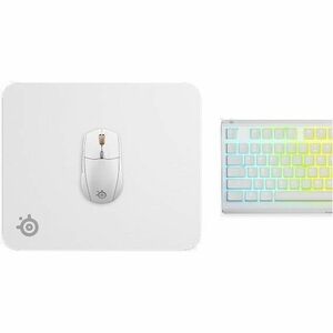 SteelSeries QcK Gaming Mouse Pad - 10.63" Height x 12.60" Width x 0.08" Depth - White - Silicon, Rubber - Anti-slip - Medi