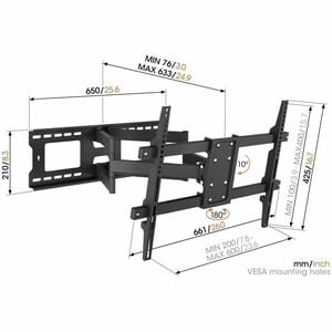 Vogel's MA5040 Wandhalterung für TV - Schwarz - Bildschirmgröße: 43 Zoll (109,22 cm) bis 90 Zoll (228,60 cm) - max. 45 kg 