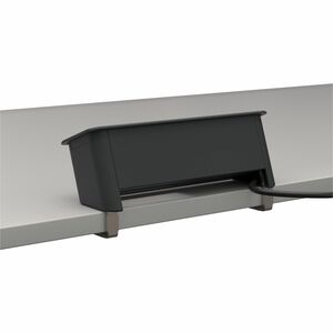 KINDERMANN CablePort Office desk Stromausgang - 2 x Netzanschlüsse Tabletop, Klemmhalterung, Tischmontage - Schiefergrau, 