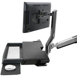Ergotron StyleView Wall Mount for Keyboard, Monitor, Bar Code Scanner - Polished Aluminum - 1 Display(s) Supported - 61 cm