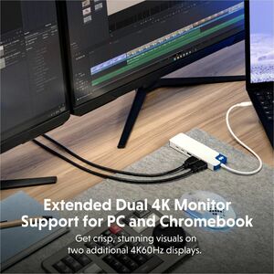 Hyper HyperDrive HD4103BUGL USB-Typ C Docking Station für Monitor, Desktop-PC, Notebook, Tablet, Tastatur, Flash-Laufwerk 