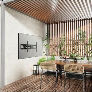 Soporte de pared para TV de movimiento completo para exteriores, para pantallas de 37" a 86" , Soporta una televisión de 3