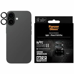 PanzerGlass ® Hoops® Ceramic II Camera Lens Protector iPhone 17 | iPhone 16 | 16 Plus. Brand compatibility: Apple, Compati