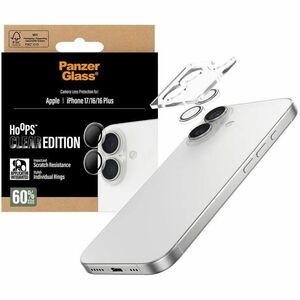 PanzerGlass ® Hoops® Camera Lens Protector Transparent iPhone 17 | iPhone 16 | 16 Plus. Brand compatibility: Apple, Compat