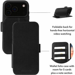 dbramante1928 ApS Copenhagen Carrying Case (Wallet) Apple iPhone 17 Pro Smartphone - Black - Impact Resistant, RFID Resist