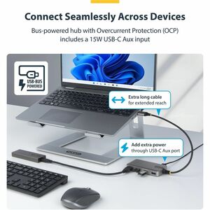 StarTech.com USB-Hub - USB 3.2 (Gen. 1) Typ A - 640 MB/s - Desktop, Notebook, Tastatur, Maus, Flash-Laufwerk, Kartenleser,