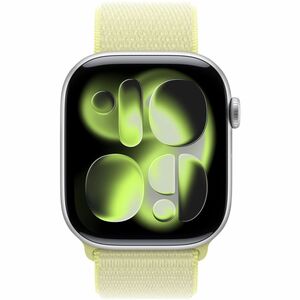 Apple 46mm Neon Yellow Sport Loop - Adjustable - One Size - Hook & Loop Attachment - Neon Yellow - Nylon Weave, Spandex, P