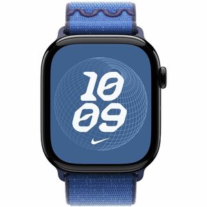 Apple 46mm Blue Ribbon Nike Sport Loop - Adjustable - One Size - Hook & Loop Attachment - Blue Ribbon - Nylon Weave, Polye