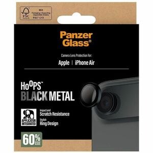 PanzerGlass Hoops Camera Lens Protector - Black - Glass, Silicone, Aluminium