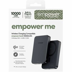 PanzerGlass empower Power Bank - Space Black - For iPhone, Qi-enabled Device - 1 x Type-C 20W - Lithium Polymer (Li-Polyme