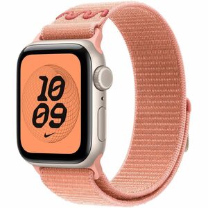 Apple Adjustable Smartwatch Band - One Size - Hook & Loop Attachment - Alpenglow Pink - Nylon, Polyester