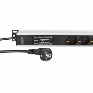 Digitus PDU - Basis - CEE 7/7 (SCHUKO) - 9 x DIN 49440 - 16 A - 230 V AC Eingang - Überspannung, EMI-Filter, Überspannungs