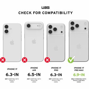 Urban Armor Gear Pathfinder Rugged Case for Apple iPhone 17 Pro Max Smartphone - Black - Drop Resistant, Impact Resistant,