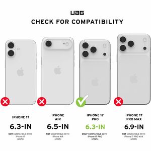 Urban Armor Gear DOT Rugged Case for Apple iPhone 17 Pro Smartphone - Ash, Translucent - Anti-slip, Drop Resistant, Impact