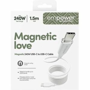 PanzerGlass empower 1.50 m USB-C Data Transfer Cable - Cable for MacBook, iPhone - First End: 1 × USB 2.0 Type C - Male - 