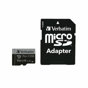 Verbatim Pro 512 GB Class 3/UHS-I (U3) V30 microSDXC - 100 MB/s Read - 90 MB/s Write