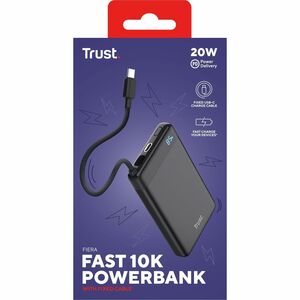 Powerbank Trust Fiera - Pour Smartphone, Tablette PC, Notebook - 2 x Type-C 20W - Lithium Ion Polymère - 10000 mAh - 20 W
