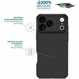 Coque MOBILIS SPECTRUM_R Durci - pour Apple Smartphone - Noir - Solide - Résistant aux chocs, Résistant aux Bactéries, Rés