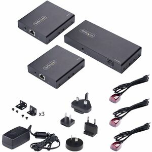 StarTech.com HDMI Extender - Black - 4 x Network (RJ-45) - 4 x HDMI - 70 m Operating Distance