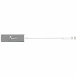 j5create JCE133G Gigabit Ethernet Adapter for MacBook, Ultrabook - 10/100/1000Base-T - Portable - USB 3.1 (Gen 1) Type C -