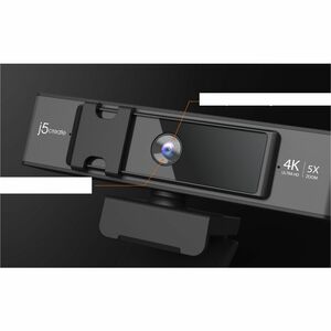 j5create JVCU435 Webcam - 8 Megapixel - 30 fps - Black, Silver - USB 2.0 Type A - 1 Each - 4K - 3840 x 2160 Video - CMOS S