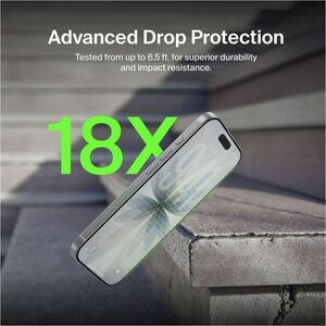 Belkin InvisiGlass Privacy Filter Screen Protector for iPhone 17 / iPhone 16 Pro, Gen 2 Black, Transparent - For OLED iPho